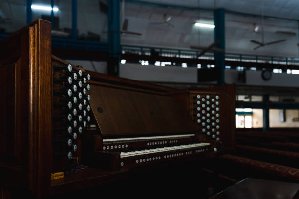 Close-up fragment of a church organ