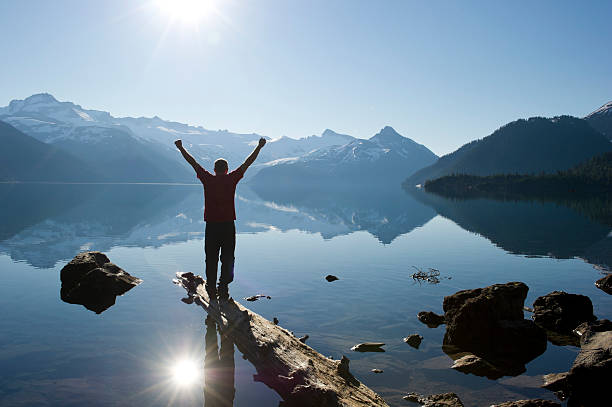 istock Celebrating a personal victory in stunning nature 165899050
