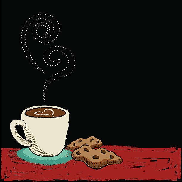 coffee/cookies blackboard vector art illustration