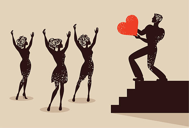 Love chosen by chance. Similar illustrations here: polygamy stock illustrations