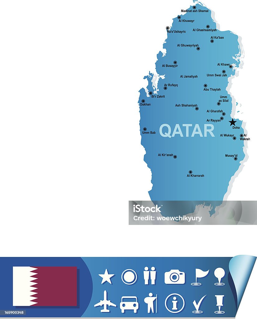 Катар карта - Векторная графика Азия роялти-фри