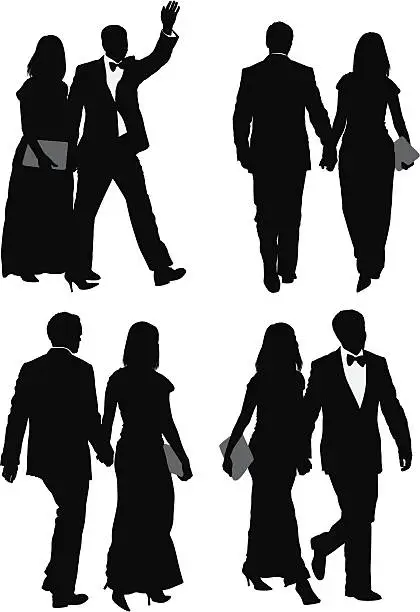 Vector illustration of Couple walking together