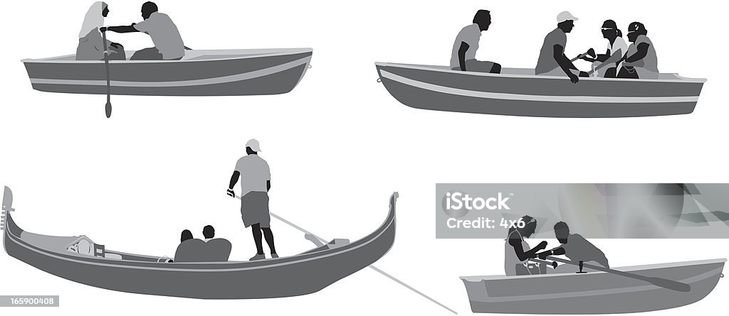 Pessoas em barcos - Royalty-free Veículo Aquático arte vetorial