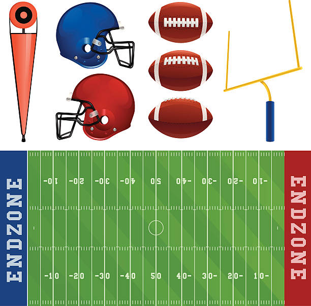 Football Elements American football elements.  goal post stock illustrations