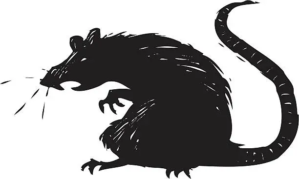 Vector illustration of scary rat