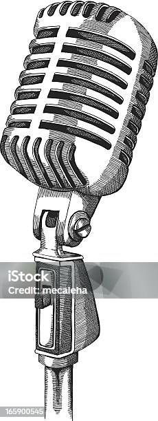 Retro Microphone Stock Illustration - Download Image Now - Microphone, Retro Style, Illustration