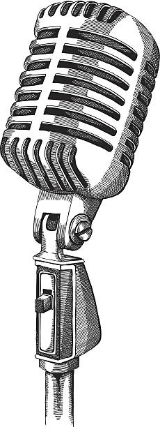 retro microphone - 咪高峰 插圖 幅插畫檔、美工圖案、卡通及圖標