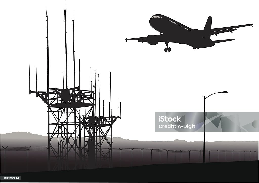 JumboJet - Lizenzfrei Flughafen-Kontrollturm Vektorgrafik