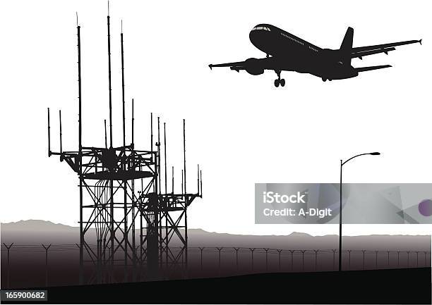 Jumbojet Stock Vektor Art und mehr Bilder von Flughafen-Kontrollturm - Flughafen-Kontrollturm, Illustration, Kommunikation - Themengebiet