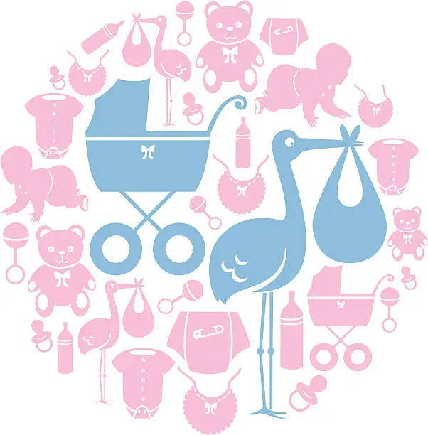 Vector illustration of Baby Icon Set