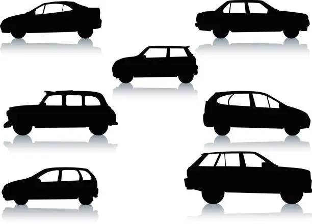 Vector illustration of Car silhouettes