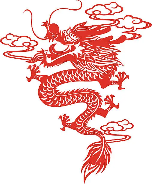 Vector illustration of Chinese Zodiac Sign for Year of Dragon (2012)