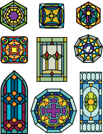 vector stain glass window designs