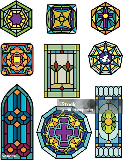 Stain Glass Windows Stock Illustration - Download Image Now - Stained Glass, Window, Church