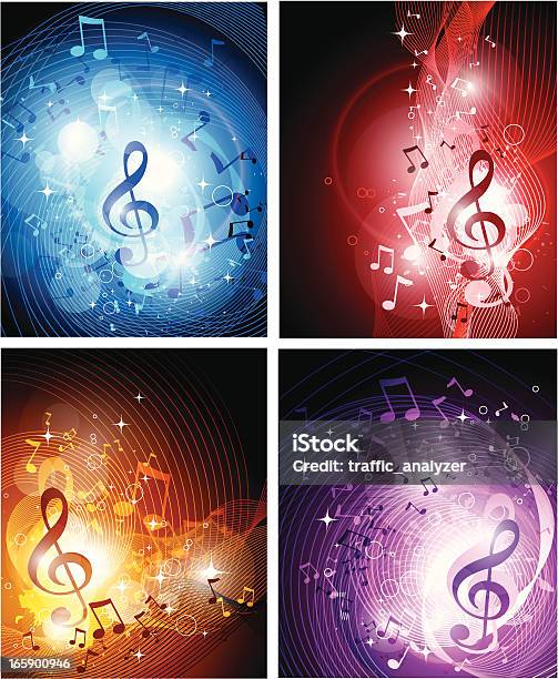 Música De Fundo - Arte vetorial de stock e mais imagens de Formato de Estrela - Formato de Estrela, Música, Nota Musical