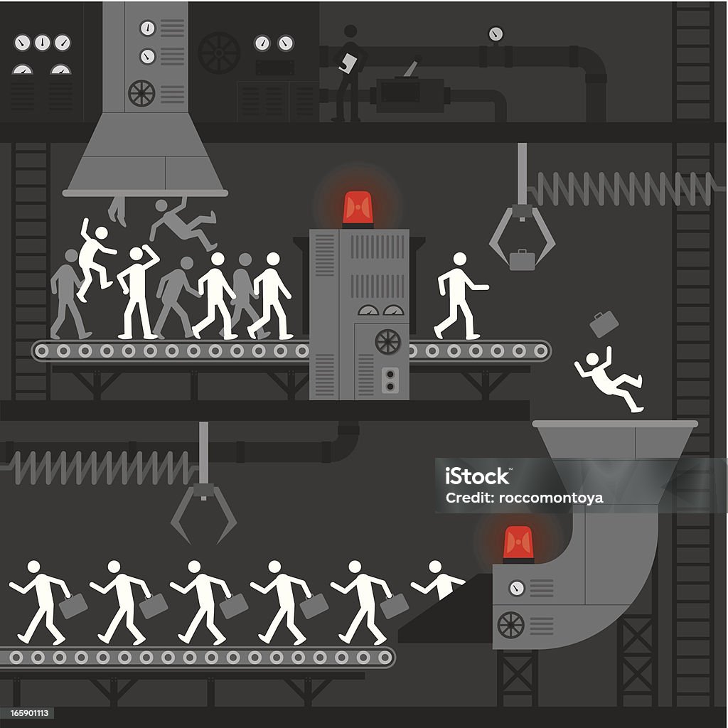Reclutamento di fabbrica - arte vettoriale royalty-free di Nastro trasportatore