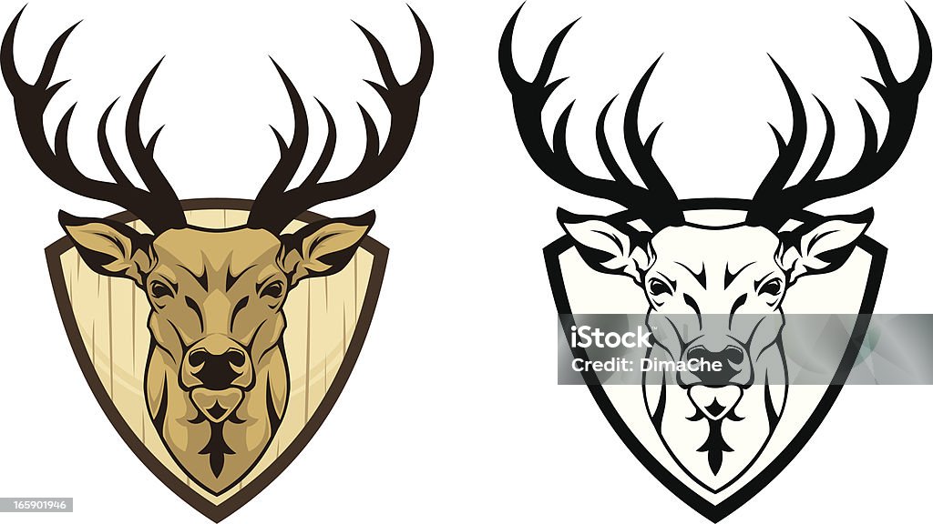 Deer-emblem - Lizenzfrei Hirsch Vektorgrafik