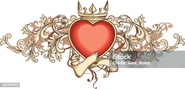 Inscription Emblems Heart Heartshaped Emblem Stock Illustration - Download Image Now - Abstract ...