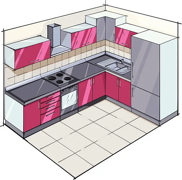 Vector illustration of Modern kitchen