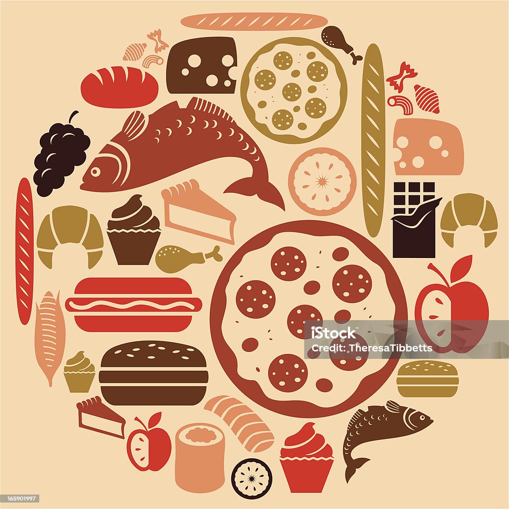 Conjunto de iconos de comida - arte vectorial de Alimento libre de derechos