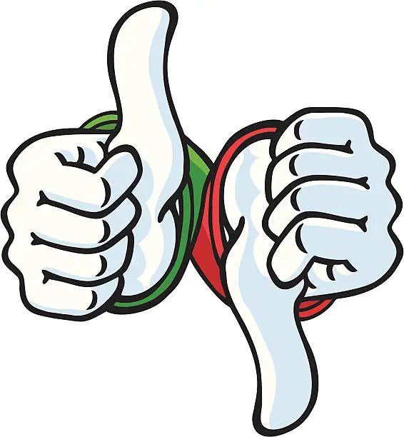 Vector illustration of Thumbs up & down