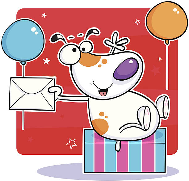 ilustraciones, imágenes clip art, dibujos animados e iconos de stock de perro de equilibrio - birthday card dog birthday animal
