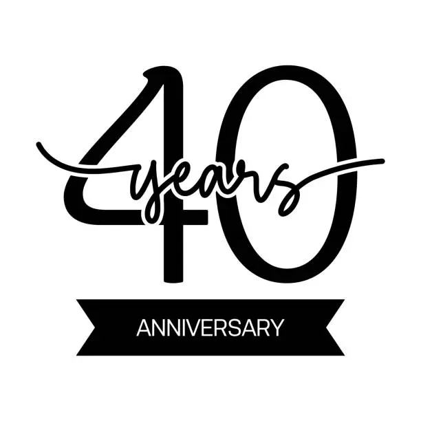 Vector illustration of 40 Years Anniversary Vector Template Design Illustration for Greeting Card, Poster, Brochure, Web Banner etc.