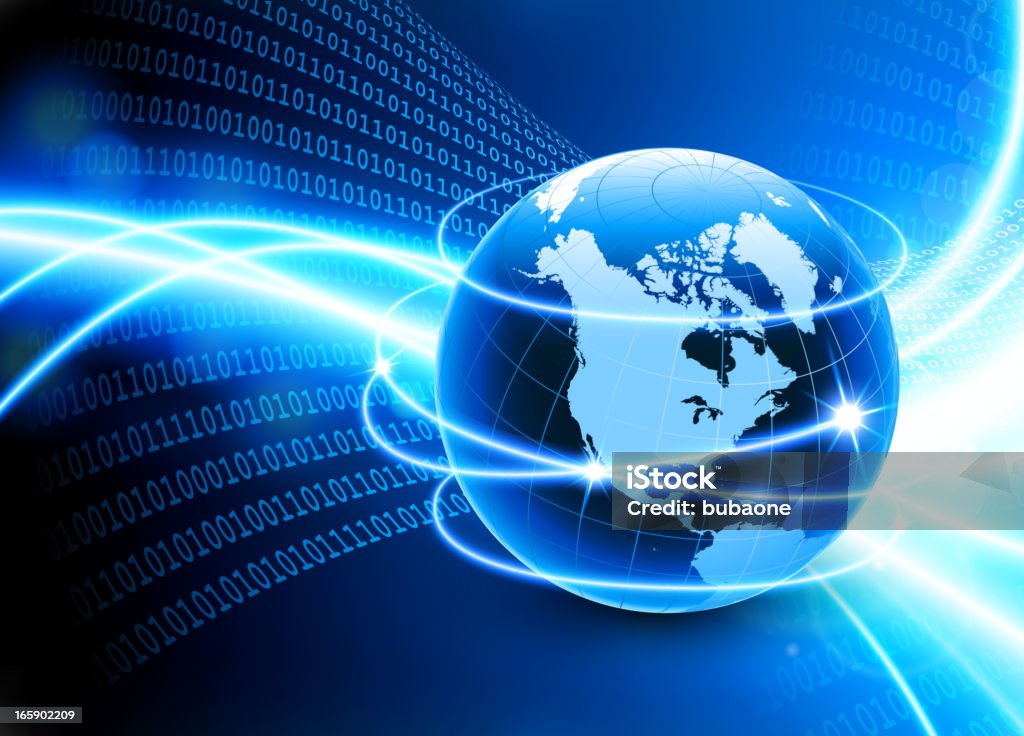 世界中にバイナリーコードグローバルネットワークコミュニケーションの背景 - インターネットのロイヤリティフリーベクトルアート