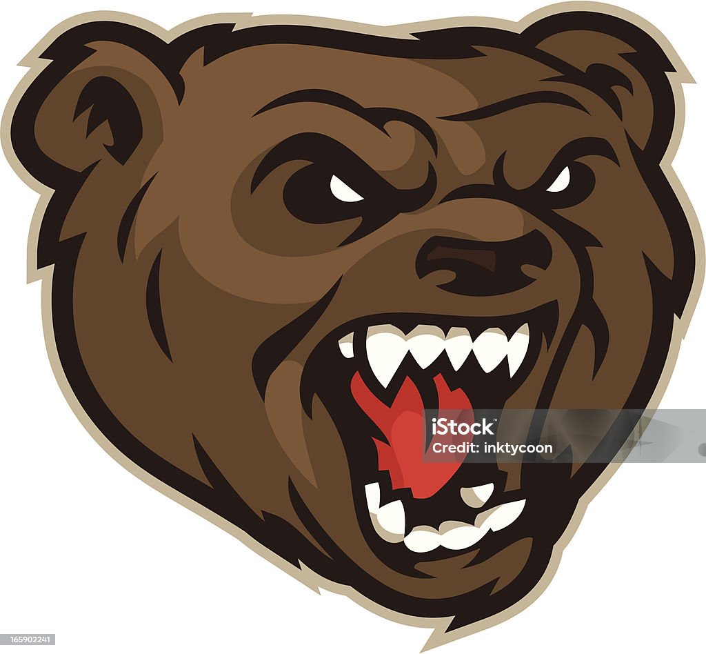 Mascote cabeça de urso - Vetor de Agressão royalty-free