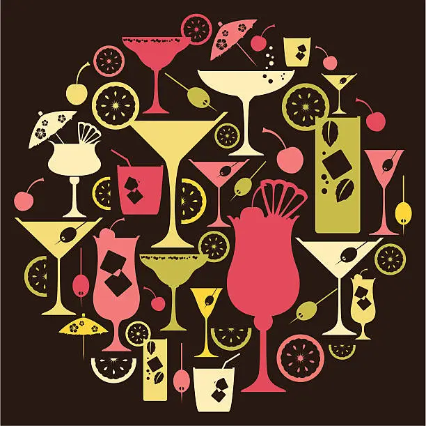 Vector illustration of Cocktail Icon Set