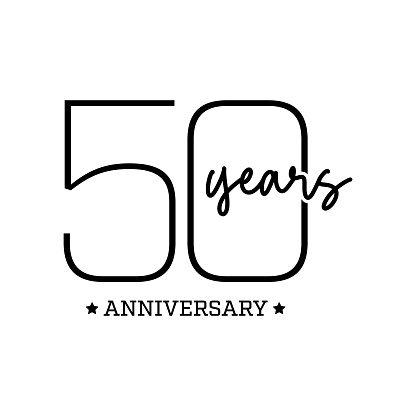 50 Years Anniversary Vector Template Design Illustration for Greeting Card, Poster, Brochure, Web Banner etc.