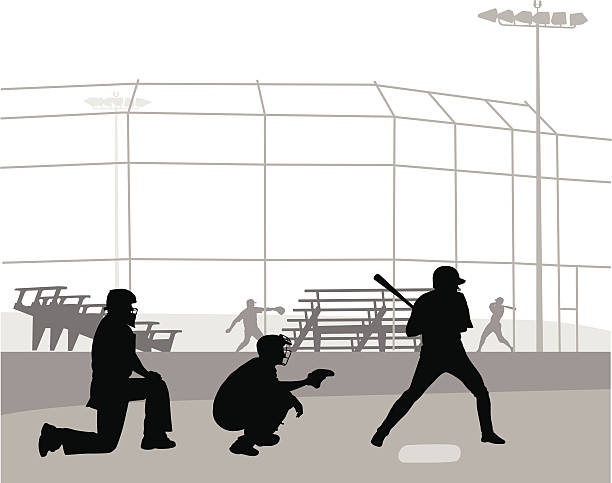 ilustrações de stock, clip art, desenhos animados e ícones de batterup - baseball catcher baseball umpire batting baseball player