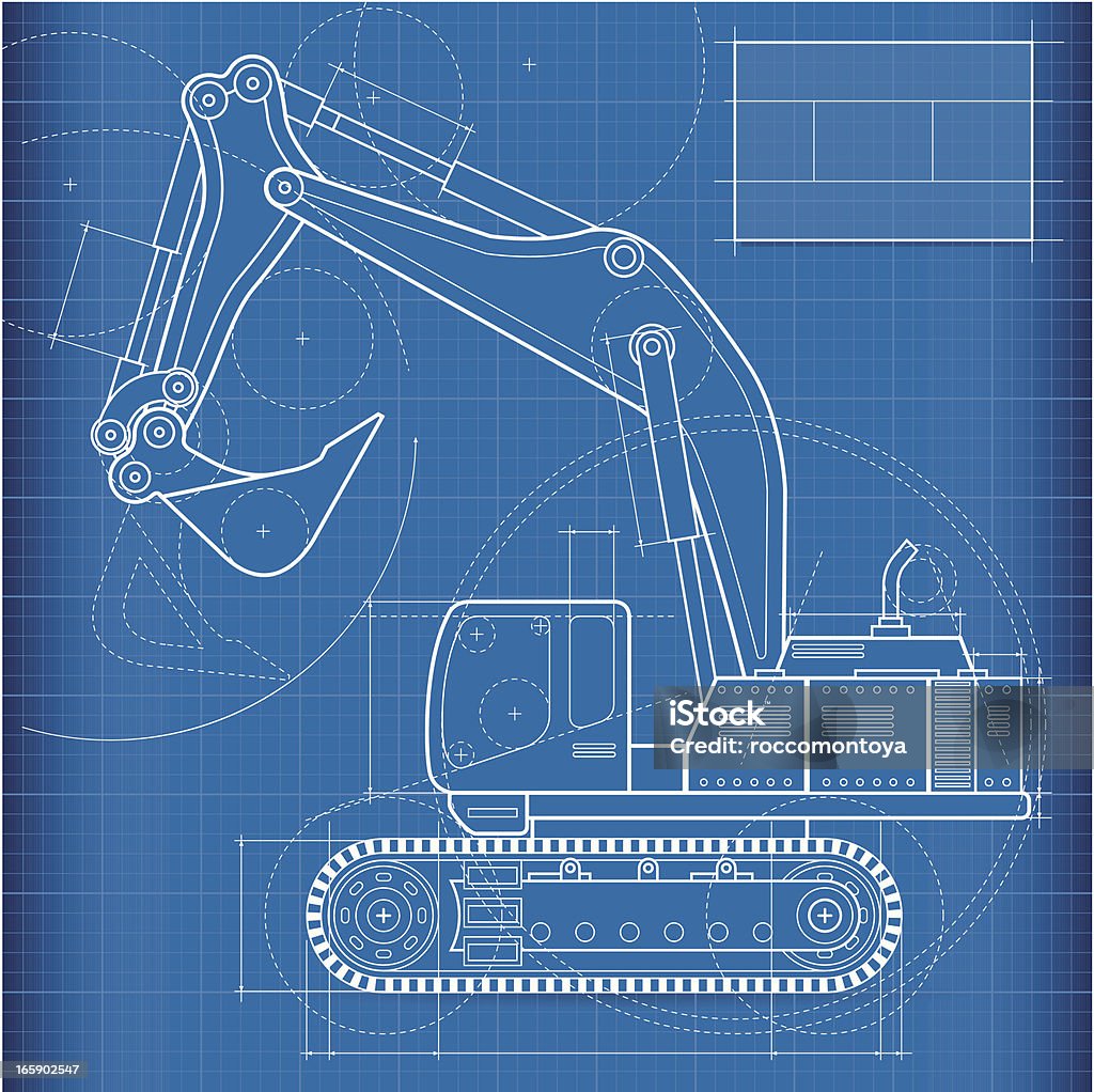 製図、excavator - 機械のロイヤリティフリーベクトルアート