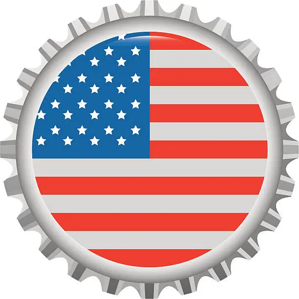 Vector illustration of USA bottle top