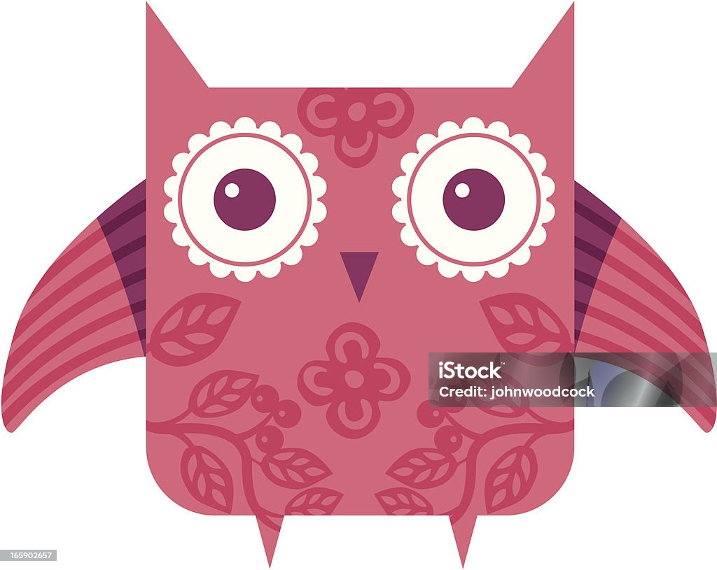 Różowy owl - Grafika wektorowa royalty-free (Bez ludzi)