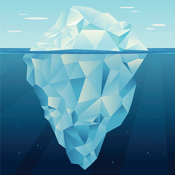 ilustrações de stock, clip art, desenhos animados e ícones de icebergue vector - below the surface