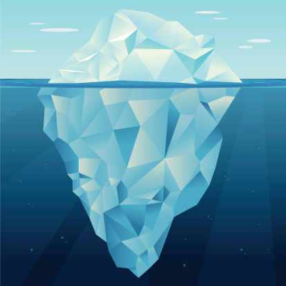 A vector illustration of an iceberg section, under water. Very simple and sharp.