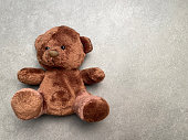 Teddy bear on tiled floor