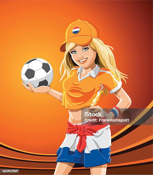 Vetores de Garota De Fã De Futebol Dos Países Baixos e mais imagens de Países Baixos - Países Baixos, Futebol, Cultura holandesa