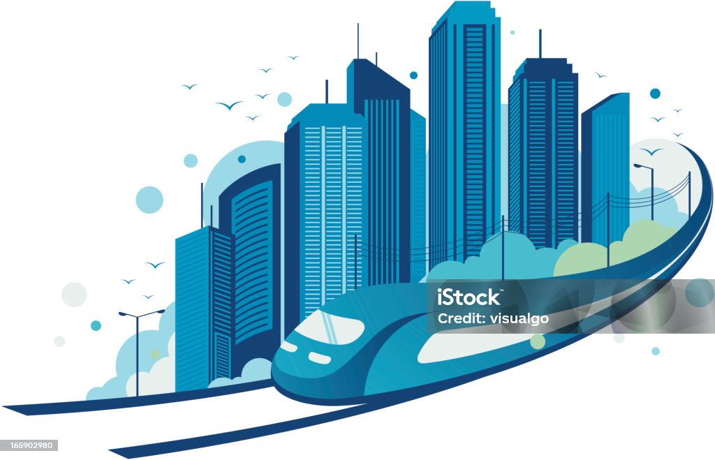 tain mit Stadt backgground - Lizenzfrei Architektur Vektorgrafik