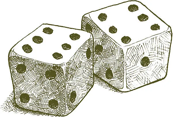 Vector illustration of Lucky Throw - Pair of Dice