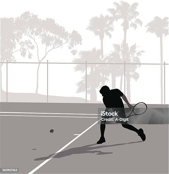 Backhand Vector Silhouette Stock Illustration - Download Image Now - In Silhouette, Sports Court, Tennis