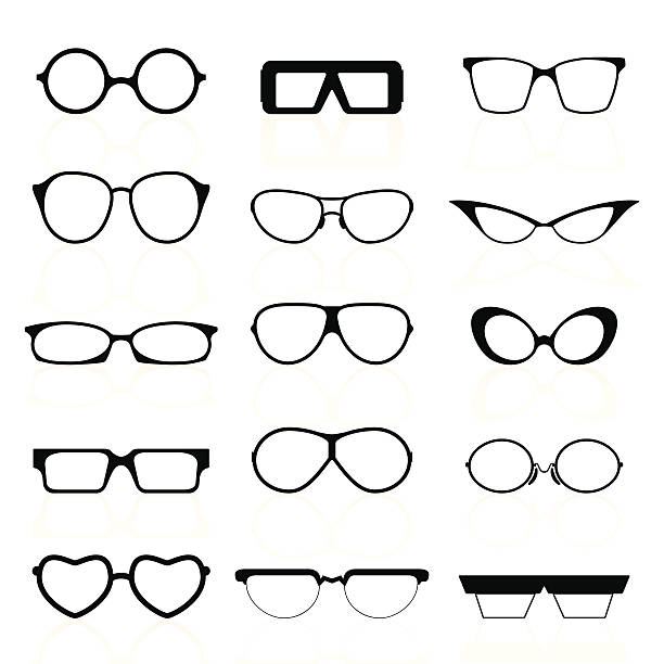 очки силуэты - novelty glasses stock illustrations