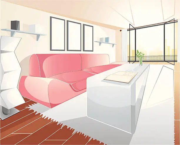 Vector illustration of livingroom