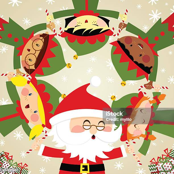 Ilustración de Santa Elfos y más Vectores Libres de Derechos de Navidad - Navidad, Elfo, Fiesta