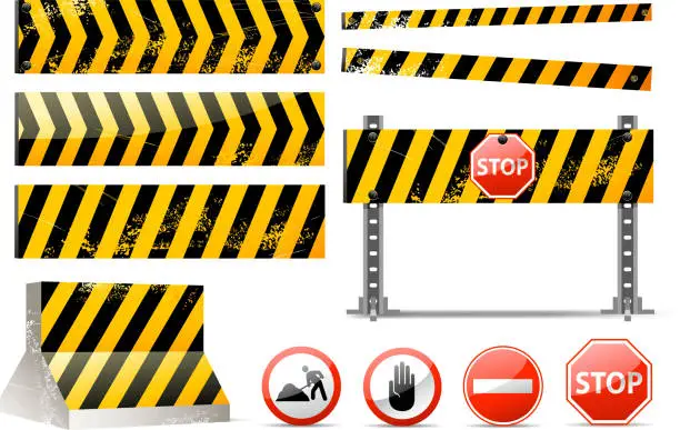 Vector illustration of barrier set