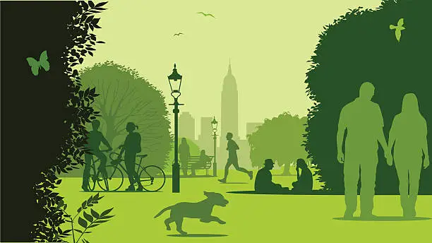 Vector illustration of Park life - New York