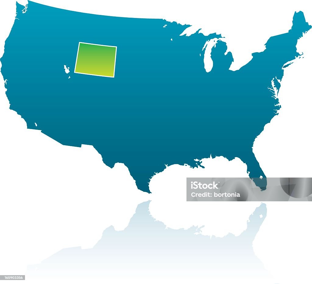 Которые нам карта с Вайоминг - Векторная графика Без людей роялти-фри