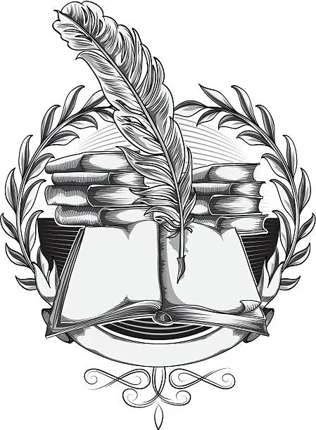 Vector illustration of Literature emblem