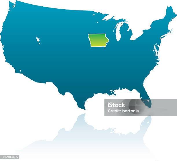 Zjednoczonych Mapy Stan Iowa - Stockowe grafiki wektorowe i więcej obrazów Ameryka - Ameryka, Bez ludzi, Białe tło